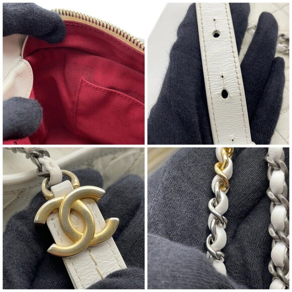 CHANEL Gabriel Size Small Aged Calf Leather White - Picture 15 of 15